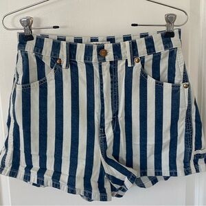 Wrangler Blue and White Striped Denim Shorts